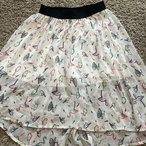 Bird Pattern Mid Skirt Girls Size M (7/8)